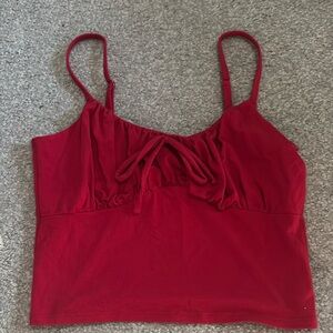 red cropped tank